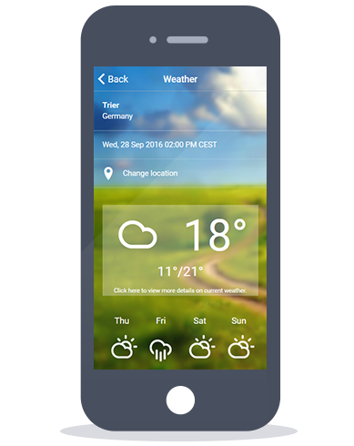 Siberian CMS App Maker�€�s Weather feature
